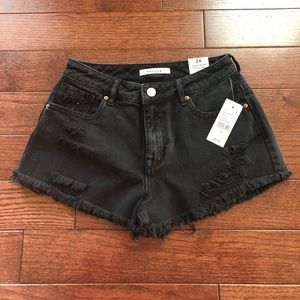 NWT PacSun Black High Rise Denim Festival Shorts
